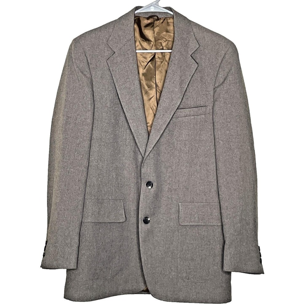 Levi's Action Men Sport Coat Blazer Two Button Brown STA-PREST 40R Vintage 80s